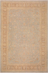 handmade Traditional Kafkaz Lt. Blue Lt. Brown Hand Knotted RECTANGLE 100% WOOL area rug 9 x 11